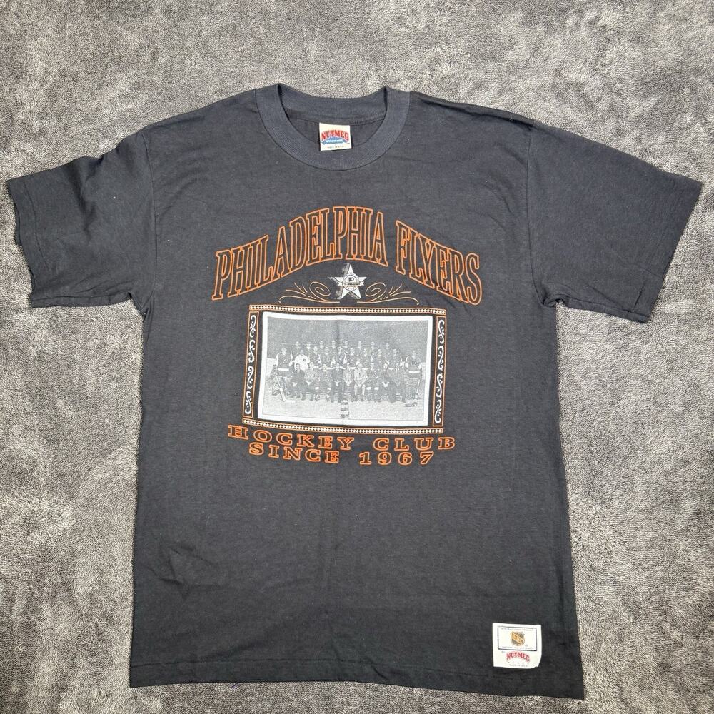 Philadelphia Flyers NHL Vintage Shirt Mens Large Nutmeg 90s Made in USA